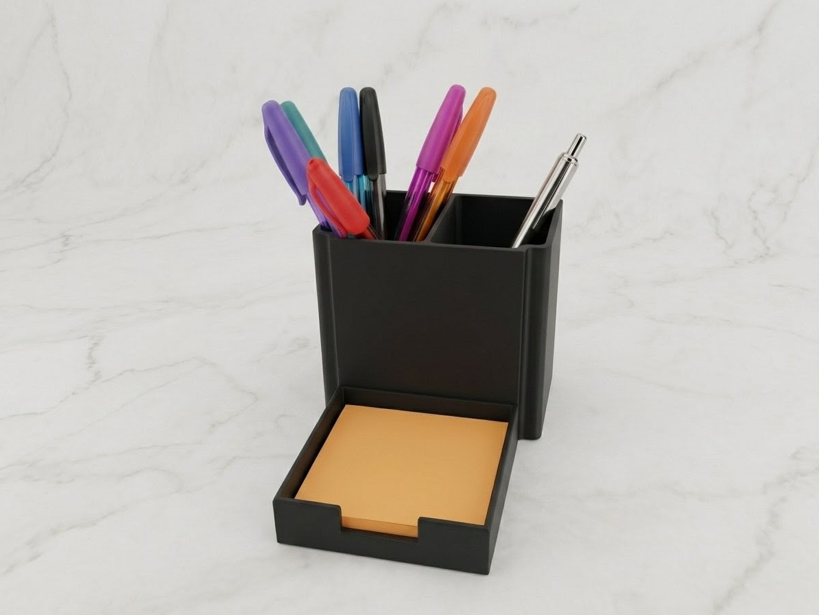 Dual Slot Pen/Pencil & Sticky Note Holder
