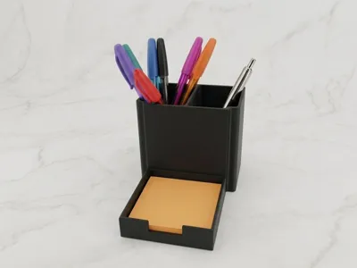 Dual Slot Pen/Pencil & Sticky Note Holder