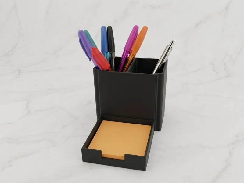 Dual Slot Pen/Pencil & Sticky Note Holder