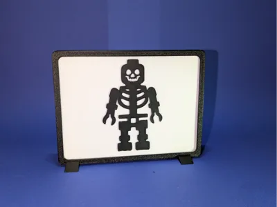 Skeleton brick wall art