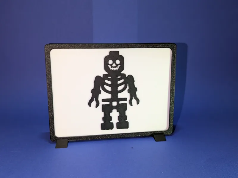 Skeleton brick wall art