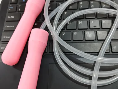 Jump rope handles, 608zz bearings, silicone tubing