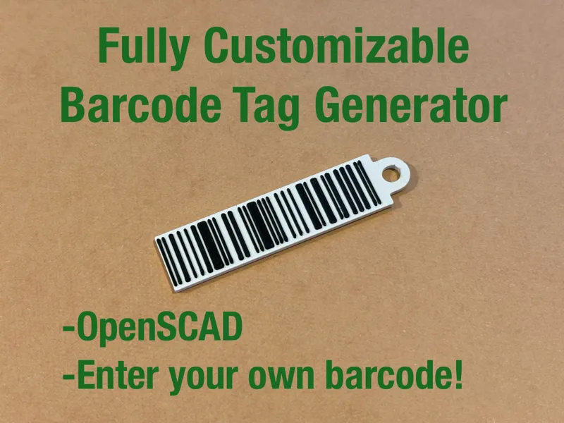 Barcode tag keychain generator (Customizable)