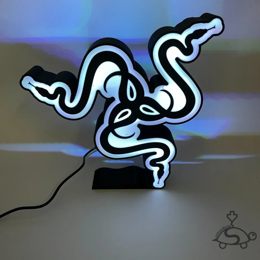 Razer Logo LED Light Box with stand by Shurdle3D - MakerWorld