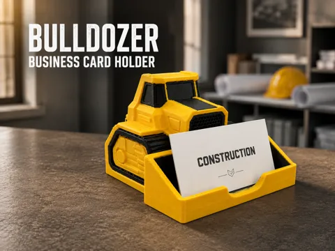 Soporte: Bulldozer Business Card Holder for Contractors — referencia de MakerWorld