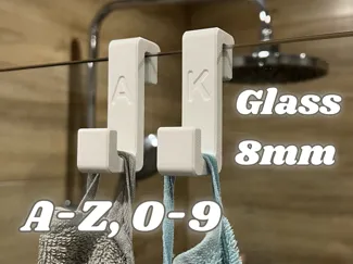 Shower Glass Towel Hook | A-Z & 0-9 Collection