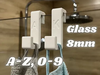 Shower Glass Towel Hook | A-Z & 0-9 Collection