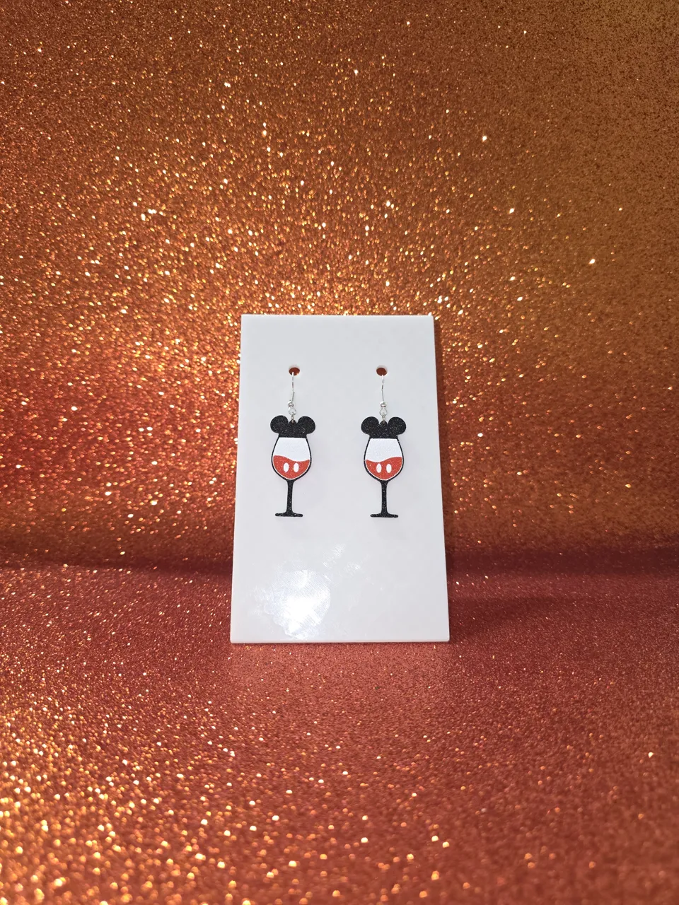 Mickey Mouse glass earrings view 2