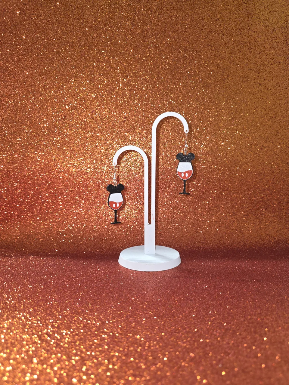 Mickey Mouse glass earrings view 3