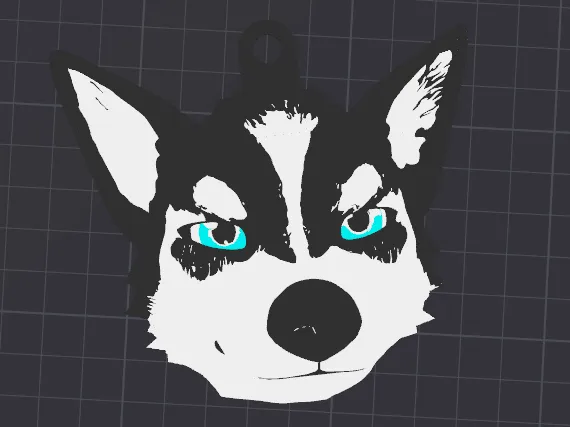 Llavero husky fur