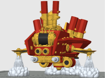 Miniatura 1 do modelo 3D 蒸汽朋克宇宙飞船，创意笔筒。