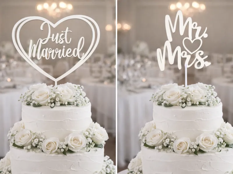 Wedding Cake Topper , Mr. & Mrs, Just Married