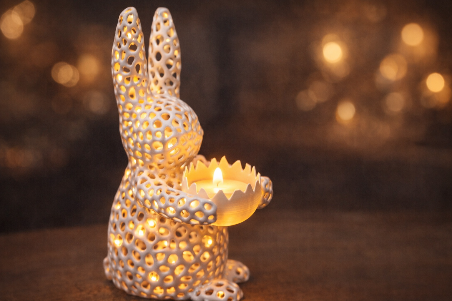 Miniatura 1 do modelo 3D Easter Bunny Tealight Holder