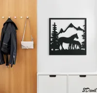 Décoration murale chevaux 2D - lot de 4 — photo 2