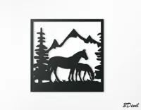 Décoration murale chevaux 2D - lot de 4 — photo 3