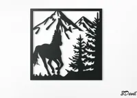 Décoration murale chevaux 2D - lot de 4 — photo 5