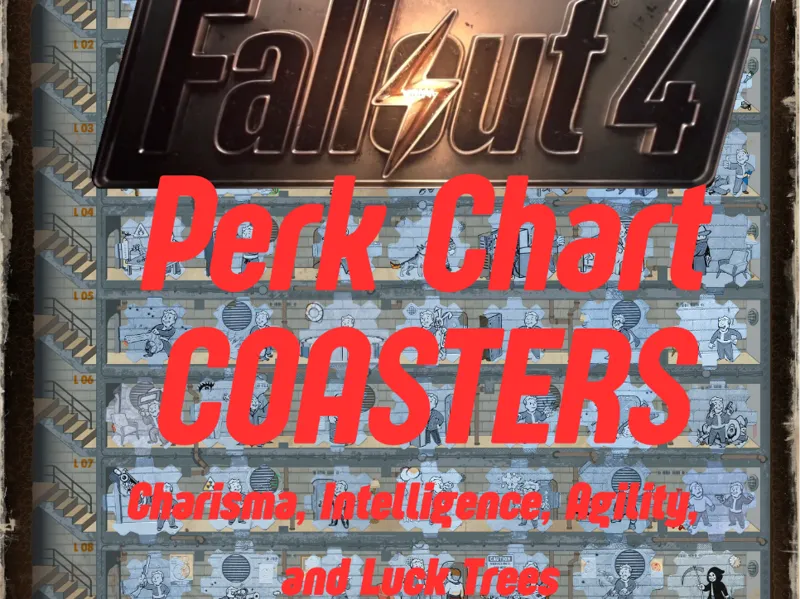 Fallout 4 Perk Chart Coasters (2/2) Black/White