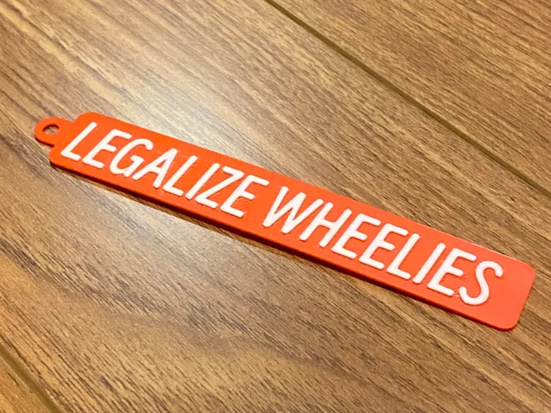 LEGALIZE WHEELIES - Jet Tag Keychain