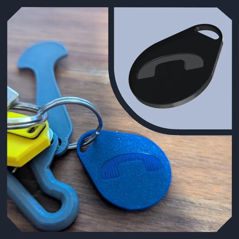 NFC tag, keychain (clear and phone logo)