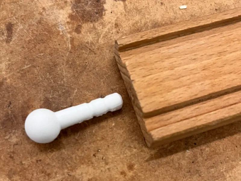 Brio track repair pin with extra glue hold