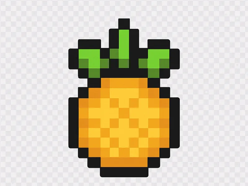 A pixelated pineapple - keychain