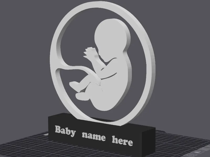 Decoração 3D Bebê no Útero com Nome Personalizado