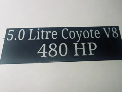 S650 Mustang Engine Badge 480 hp