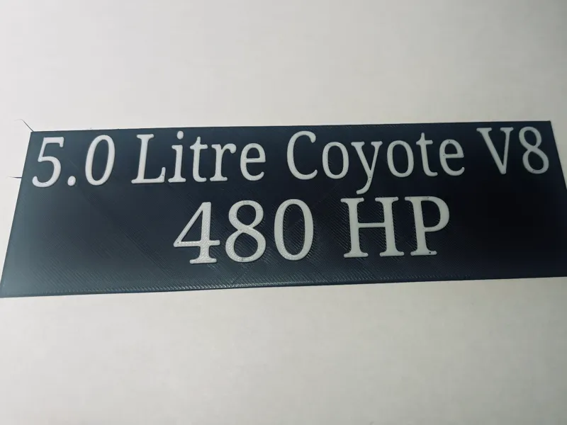 S650 Mustang Engine Badge 480 hp