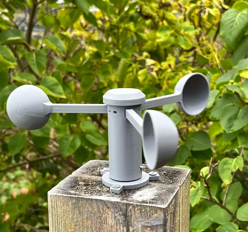 Almost Fully 3D Printed Anemometer