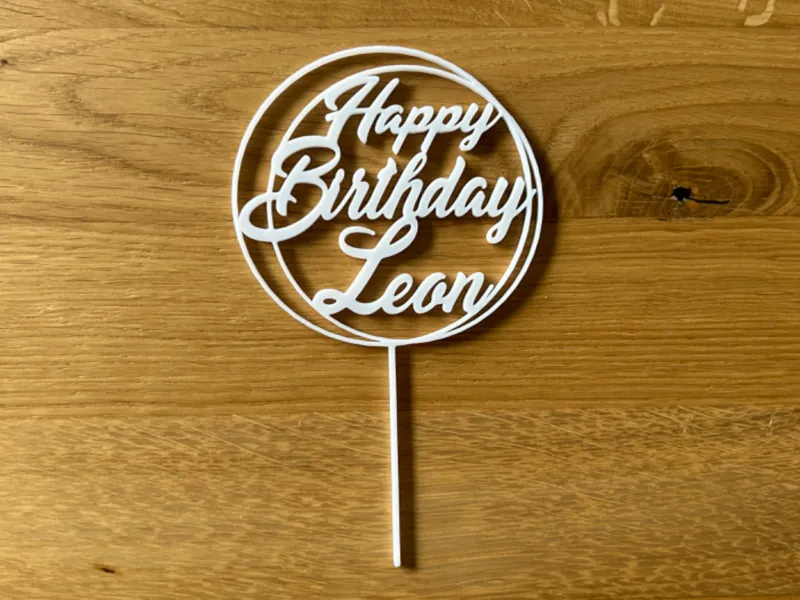 Happy Birthday Cake Topper Leon