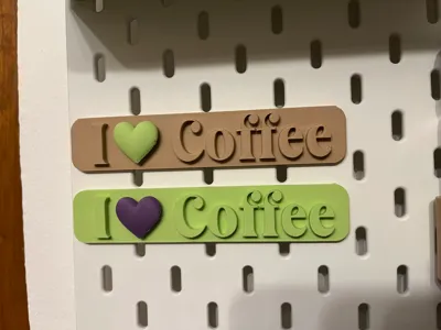 IKEA SKADIS - Deko Schild "I love Coffee"