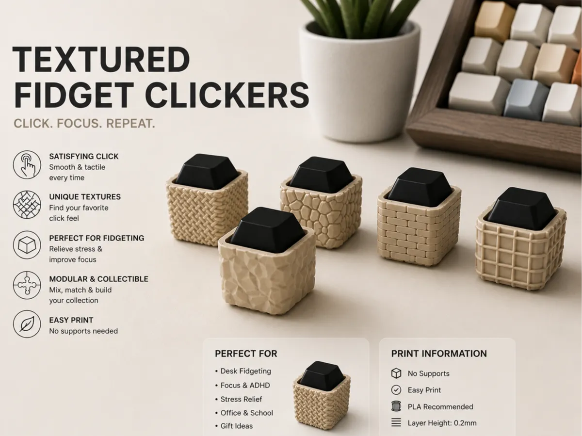 Cliqueurs fidget texturés