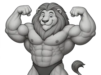 lioness and lion bodybuilder