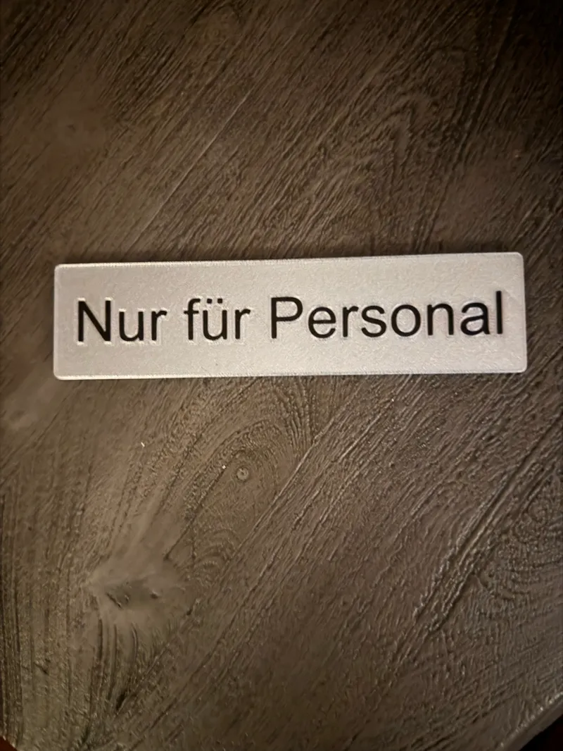 Tuerschild: Nur für Personal