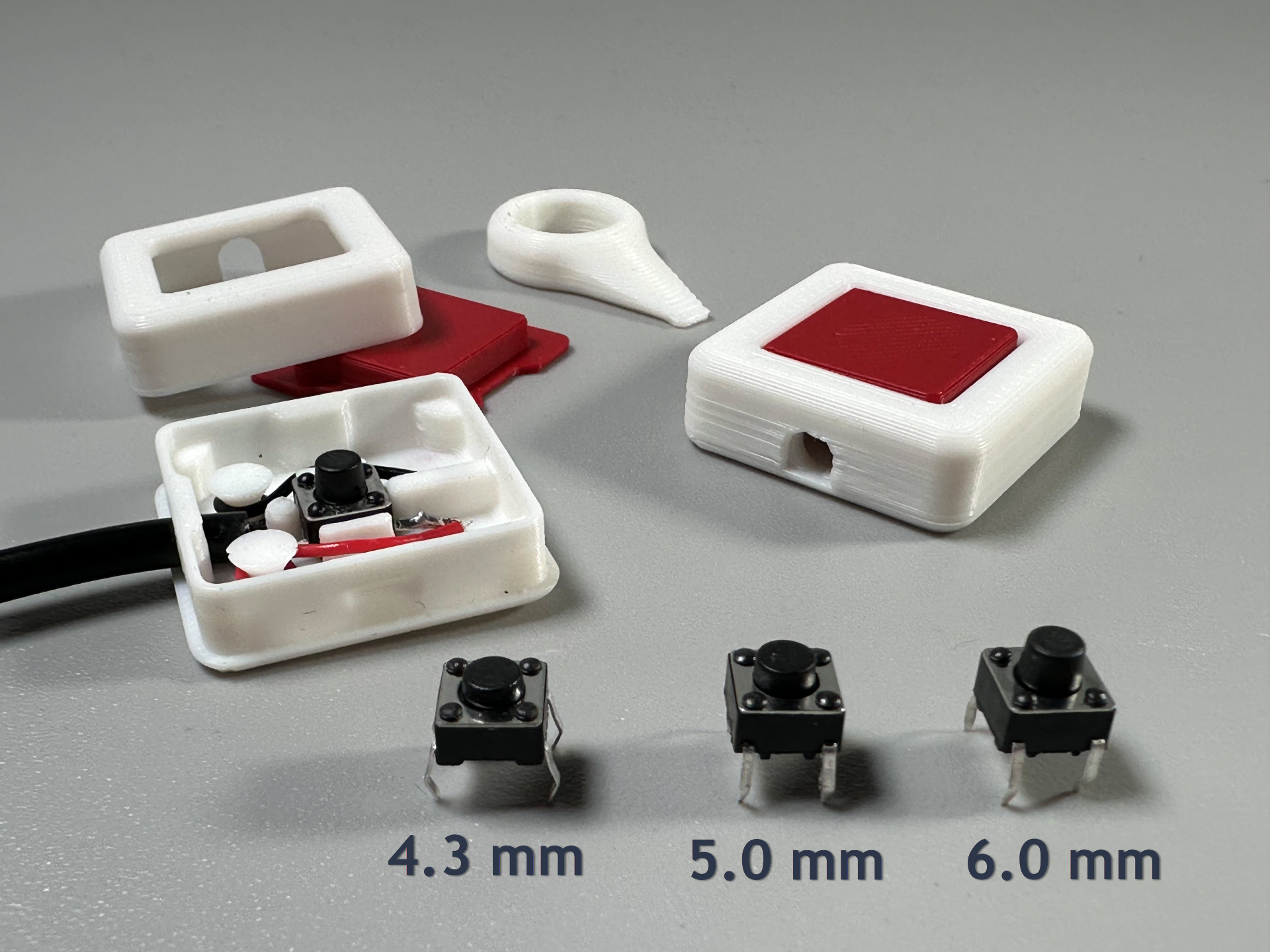 Tactile Push Button Case | Square |Snap-Fit