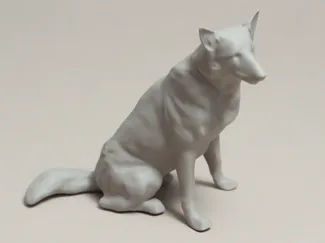Realistic Sitting Dog