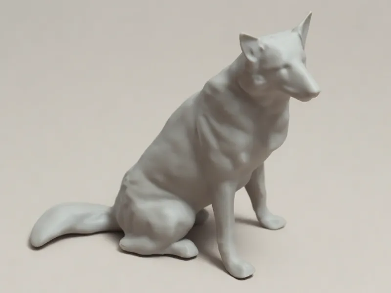 Realistic Sitting Dog