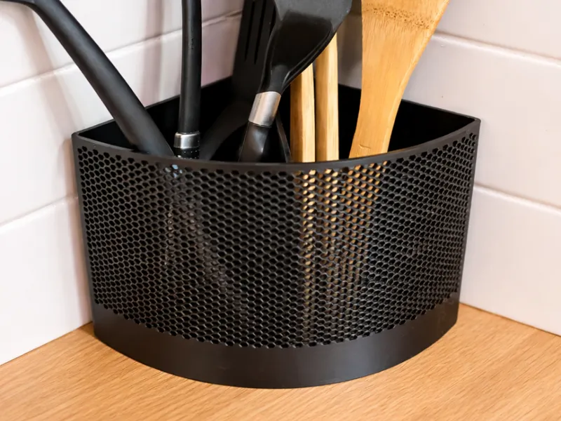 Stylish and practical corner cutlery holder