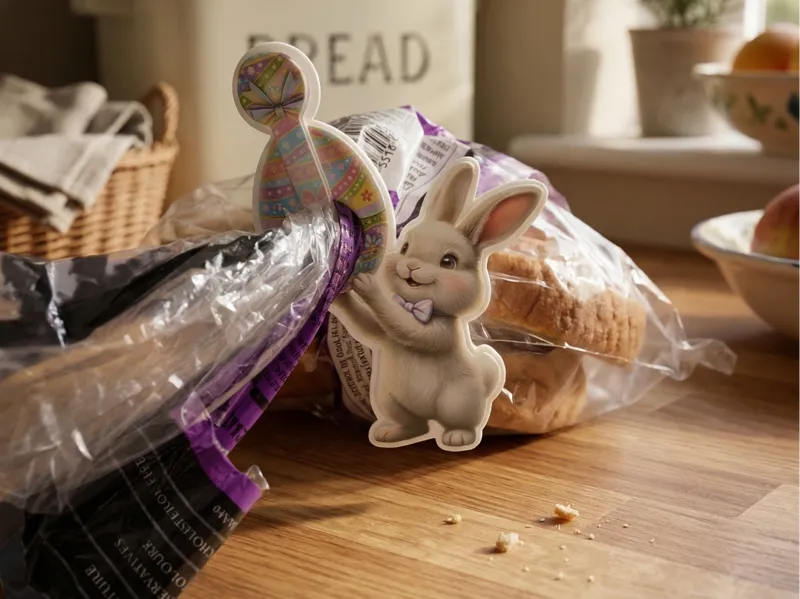 Easter Bunny 3D & UV Printed Bread Bag Clip Lock