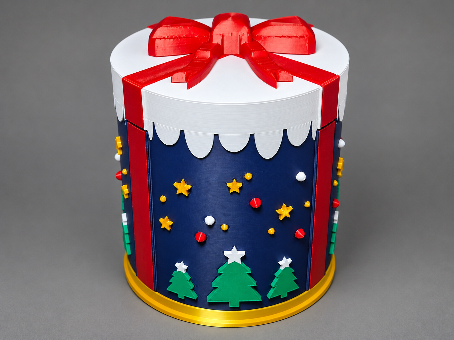 Porta-Panetone de Natal com Tampa Nevada - 1