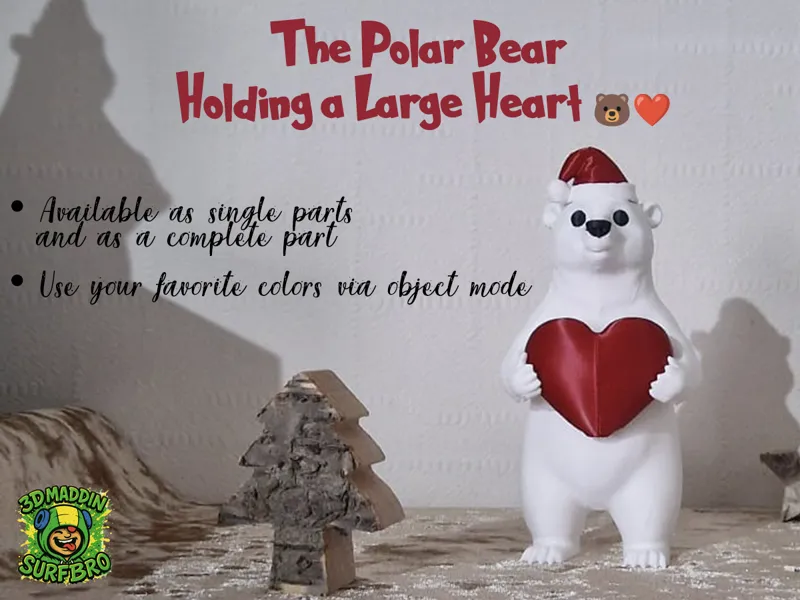 The Polar Bear Holding a Large Heart