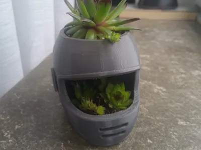 Motorcycle Helmet Planter - Desktop Succulent Pot