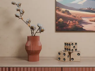 Origami-Inspired Ribbed modern Vase