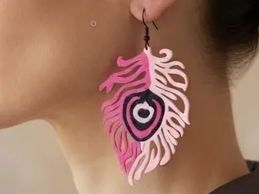 Peacock feathers earrings