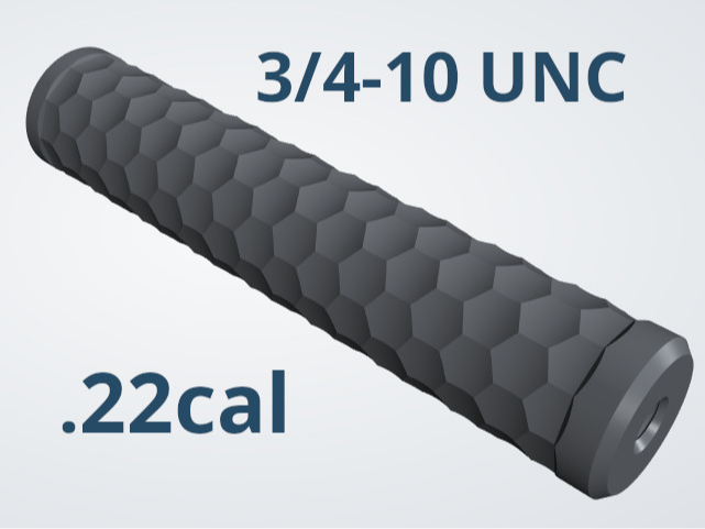 High Power Moderator Hexagon .22 (3/4-10 UNC)