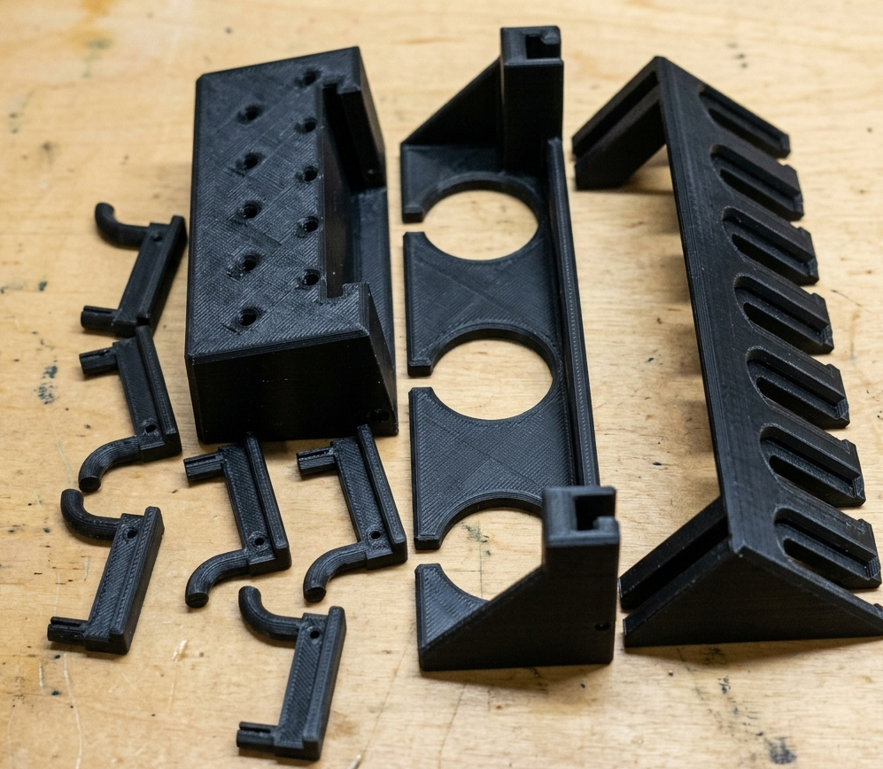 Miniatura 3 do modelo 3D Pegboard hook & mount sets