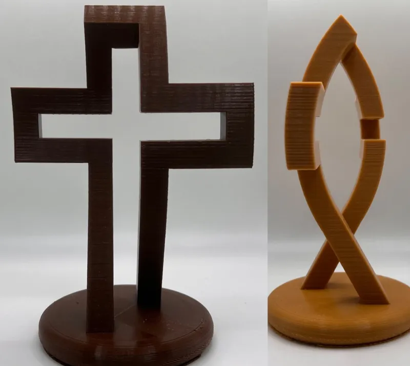 Ichthus Cross Flat Base