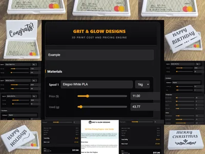 4x Gift Card Boxes + FREE 3D Print Pricing Engine