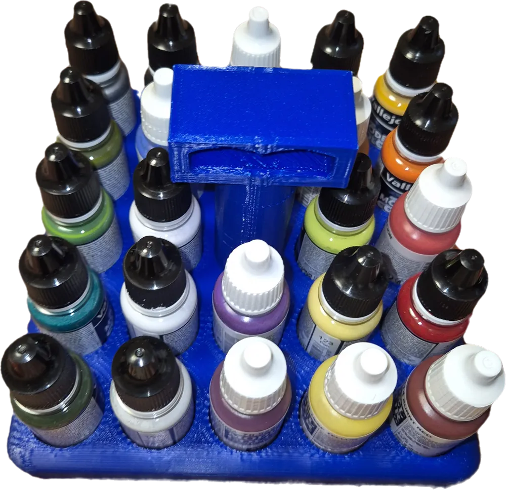 Gsw Paint Rack Vallejo_Army Painter, GSW paint rack 25 mm bottle by Szaszpi - MakerWorld