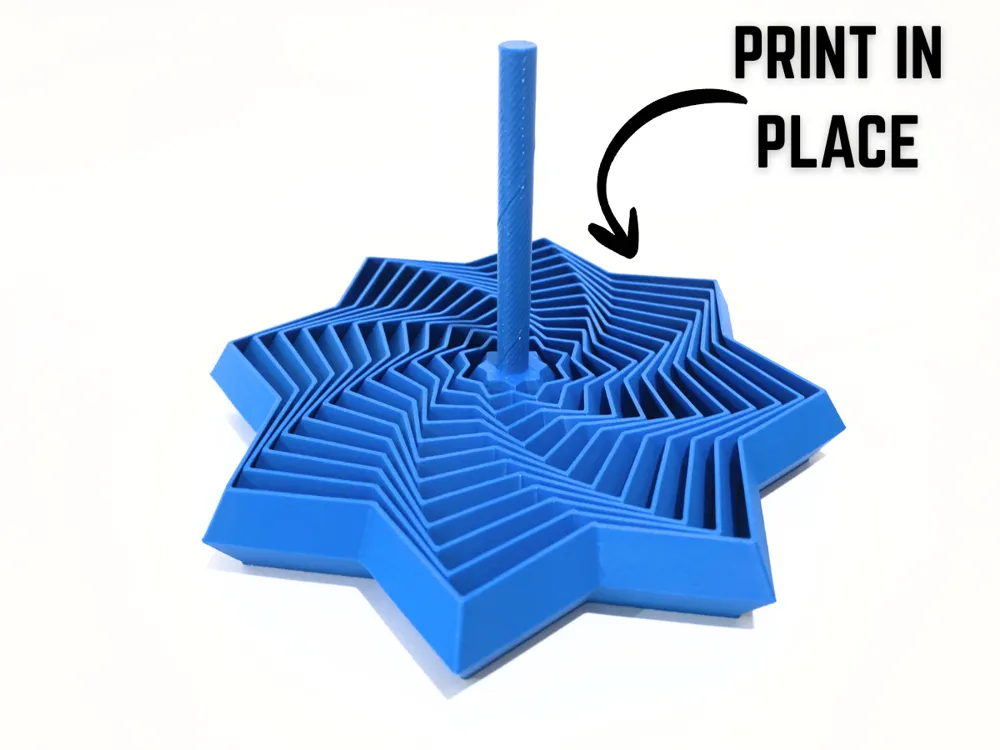 Objeto manipulable: 8 Point Expanding Star Fidget (Print In Place). Referencia del modelo original.